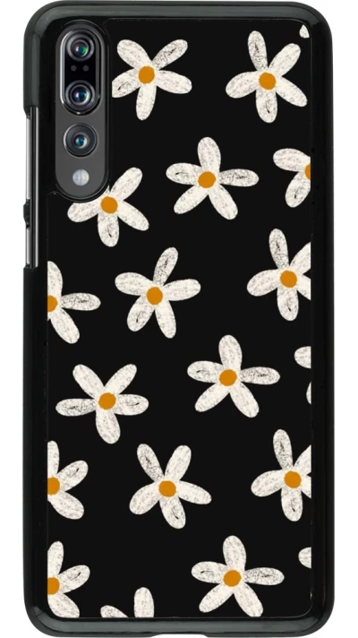 Huawei P20 Pro Case Hülle - Easter 2024 white on black flower