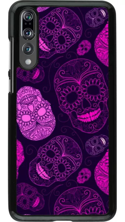 Huawei P20 Pro Case Hülle - Halloween 2023 pink skulls