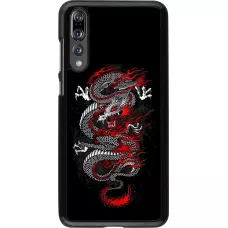 Huawei P20 Pro Case Hülle - Japanese style Dragon Tattoo Red Black