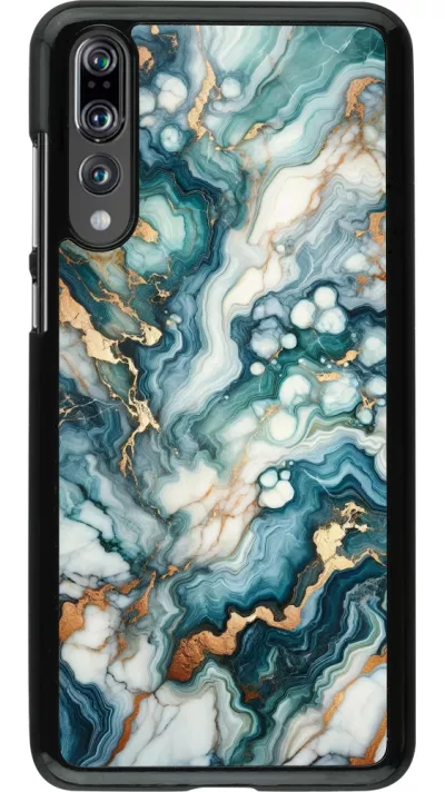 Huawei P20 Pro Case Hülle - Grüner Blauer Goldener Marmor