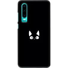 Hülle Huawei P30 - Funny cat on black