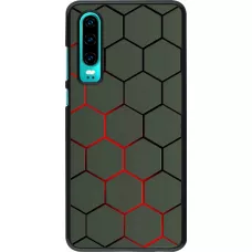 Hülle Huawei P30 - Geometric Line red