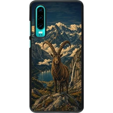 Coque Huawei P30 - Linocut Bouquetin