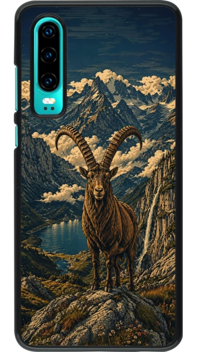 Coque Huawei P30 - Linocut Bouquetin