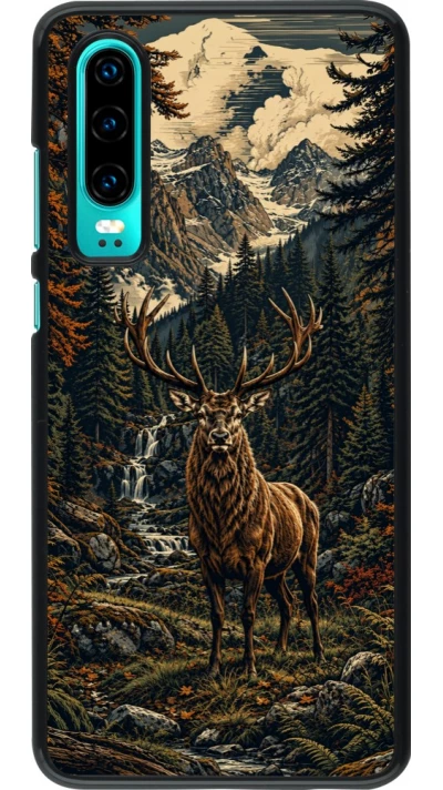Coque Huawei P30 - Linocut Cerf