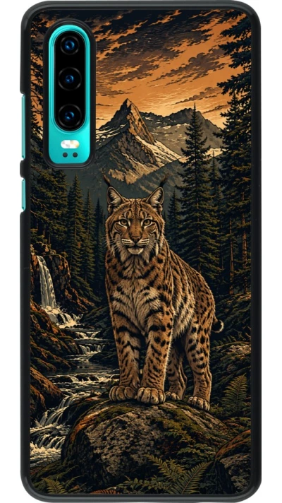 Coque Huawei P30 - Linocut Lynx