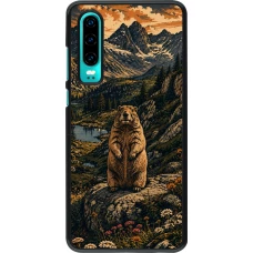Coque Huawei P30 - Linocut Marmotte