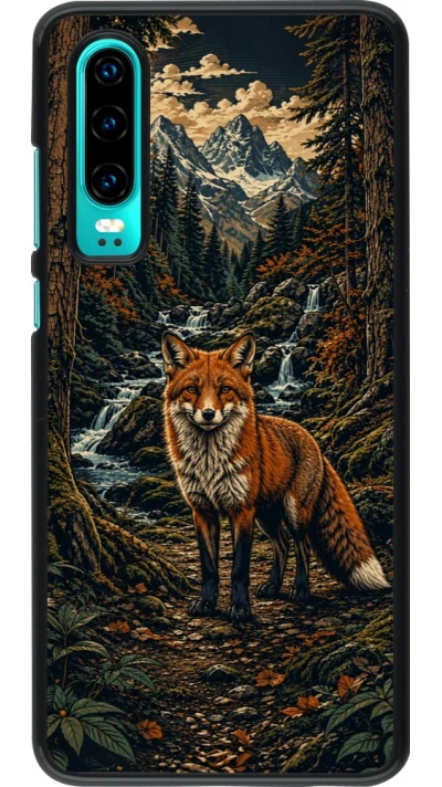Coque Huawei P30 - Linocut Renard