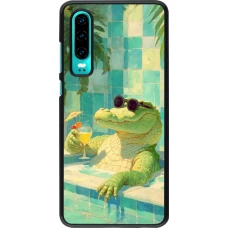 Coque Huawei P30 - Crocodile in the swimming pool Summer 2026