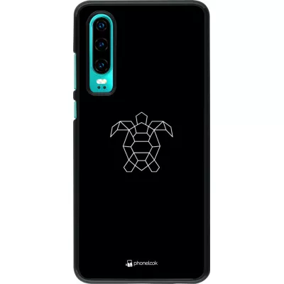 Coque Huawei P30 - Turtles lines on black