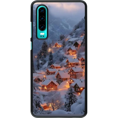 Coque Huawei P30 - Winter 25 Winter snowy village