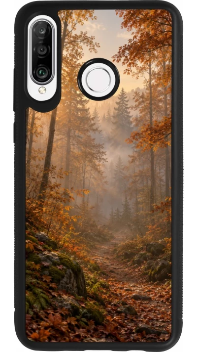 Coque Huawei P30 Lite - Silicone rigide noir Autumn 26 Autumn walk