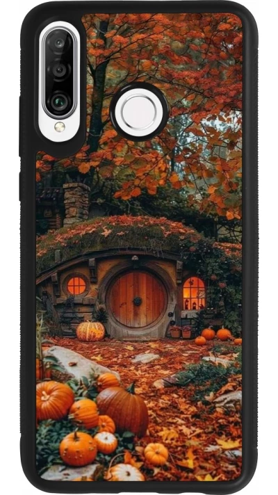 Coque Huawei P30 Lite - Silicone rigide noir Autumn 26 Hobbit house