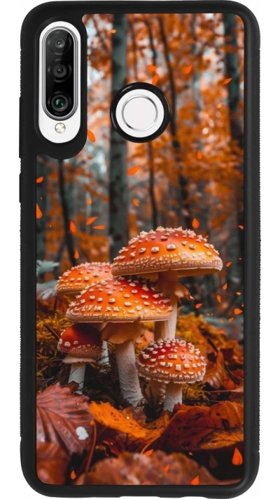 Coque Huawei P30 Lite - Silicone rigide noir Autumn 26 Mushrooms in the woods