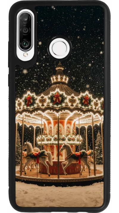 Coque Huawei P30 Lite - Silicone rigide noir Christmas 25 Carousel