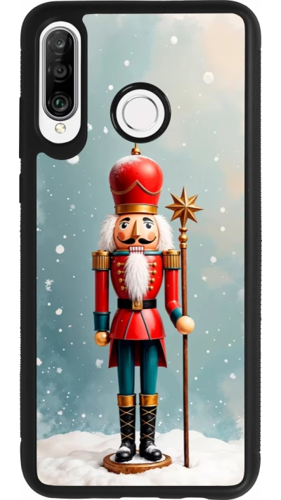 Coque Huawei P30 Lite - Silicone rigide noir Christmas 25 Nutcracker Snow