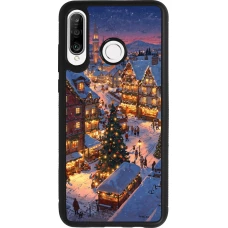 Coque Huawei P30 Lite - Silicone rigide noir Christmas 25 Xmas Village