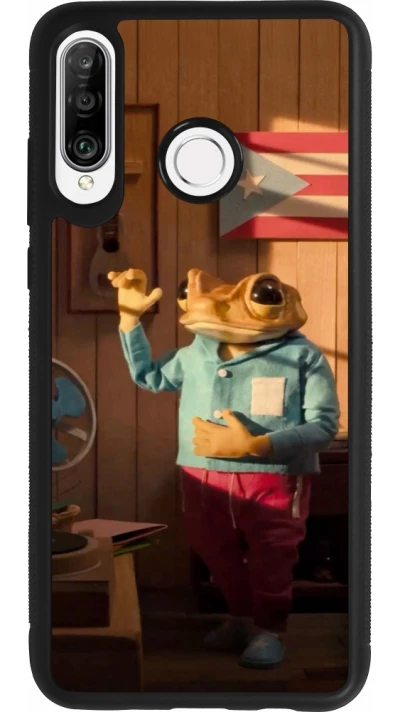 Coque Huawei P30 Lite - Silicone rigide noir Dancing frog DTMF