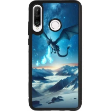 Coque Huawei P30 Lite - Silicone rigide noir Dragon nocturne montagne