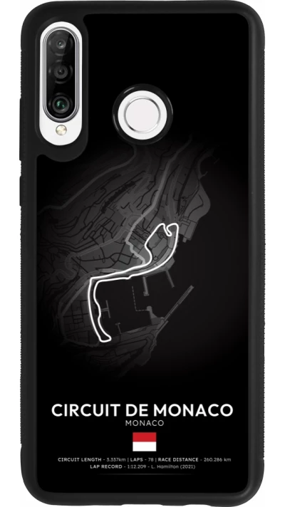 Coque Huawei P30 Lite - Silicone rigide noir F1 Track 2025 Monaco