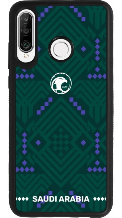 Huawei P30 Lite Case Hülle - Silikon schwarz Saudi Arabien 2026 personalisierbares Fussballtrikot