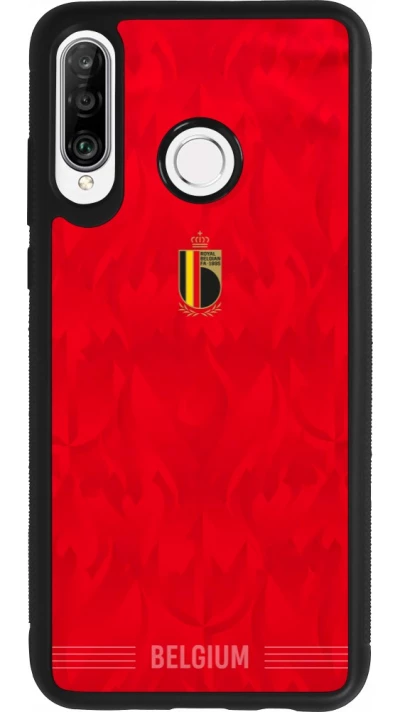 Coque Huawei P30 Lite - Silicone rigide noir Maillot de football Belgique 2026 personnalisable