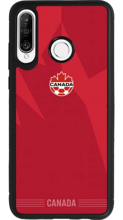 Coque Huawei P30 Lite - Silicone rigide noir Maillot de football Canada 2026 personnalisable
