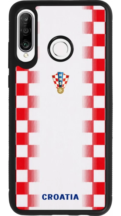 Coque Huawei P30 Lite - Silicone rigide noir Maillot de football Croatie 2026 personnalisable