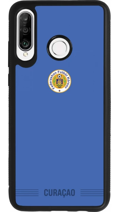 Coque Huawei P30 Lite - Silicone rigide noir Maillot de football Curaçao 2026 personnalisable