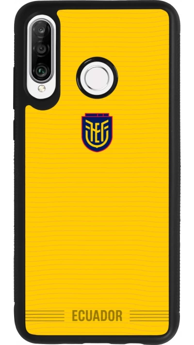 Coque Huawei P30 Lite - Silicone rigide noir Maillot de football Équateur 2026 personnalisable