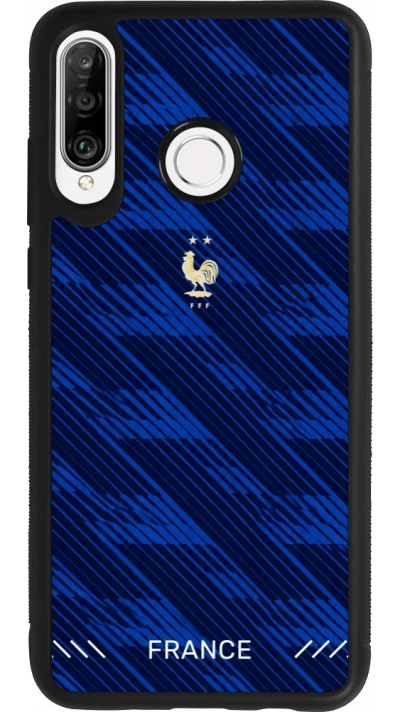 Coque Huawei P30 Lite - Silicone rigide noir Maillot de football France 2026 personnalisable