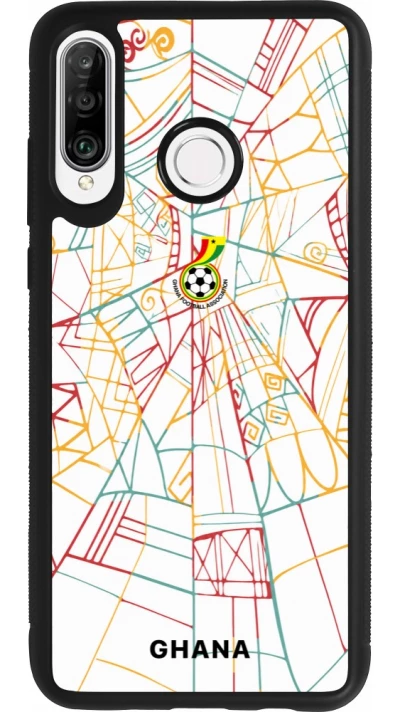 Coque Huawei P30 Lite - Silicone rigide noir Maillot de football Ghana 2026 personnalisable