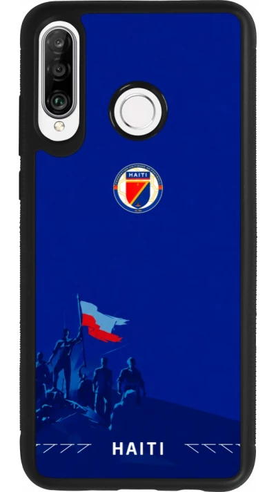 Coque Huawei P30 Lite - Silicone rigide noir Maillot de football Haiti 2026 personnalisable