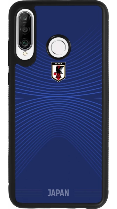 Coque Huawei P30 Lite - Silicone rigide noir Maillot de football Japon 2026 personnalisable