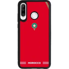 Coque Huawei P30 Lite - Silicone rigide noir Maillot de football Maroc 2026 personnalisable
