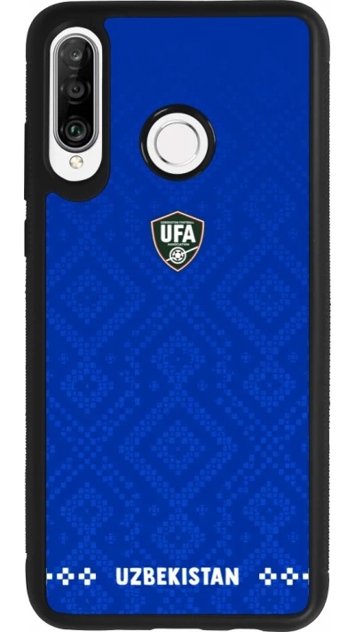 Huawei P30 Lite Case Hülle - Silikon schwarz Usbekistan 2026 personalisierbares Fussballtrikot