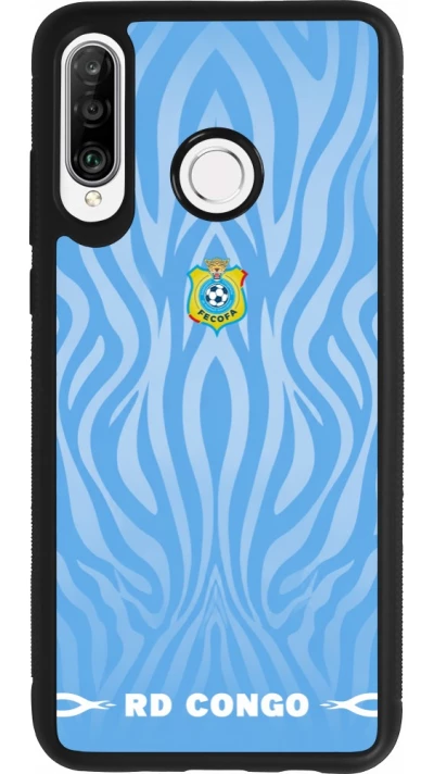 Coque Huawei P30 Lite - Silicone rigide noir Maillot de football RD Congo 2026 personnalisable