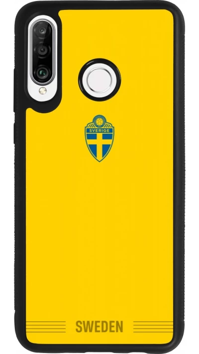 Huawei P30 Lite Case Hülle - Silikon schwarz Schweden 2026 personalisierbares Fussballtrikot