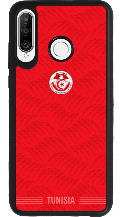 Huawei P30 Lite Case Hülle - Silikon schwarz Tunesien 2026 personalisierbares Fussballtrikot
