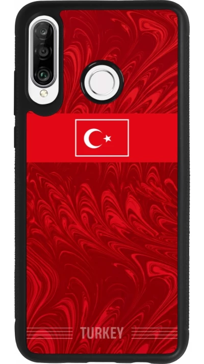 Huawei P30 Lite Case Hülle - Silikon schwarz Türkei 2026 personalisierbares Fussballtrikot