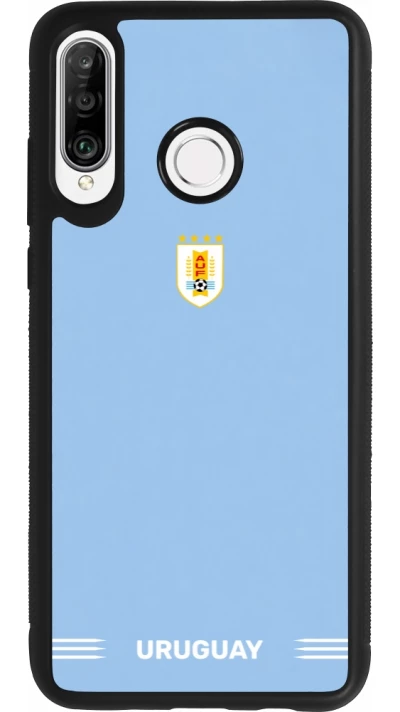 Huawei P30 Lite Case Hülle - Silikon schwarz Uruguay 2026 personalisierbares Fussballtrikot