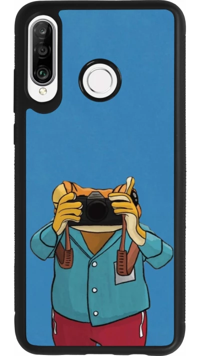 Coque Huawei P30 Lite - Silicone rigide noir Frog with camera DTMF