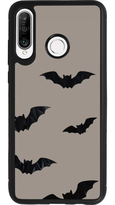 Huawei P30 Lite Case Hülle - Silikon schwarz Halloween 2026 Bats