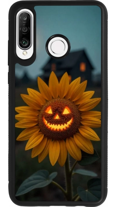 Huawei P30 Lite Case Hülle - Silikon schwarz Halloween 2026 Evil Sunflower