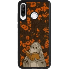 Huawei P30 Lite Case Hülle - Silikon schwarz Halloween 2026 Ghost reading