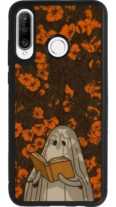 Huawei P30 Lite Case Hülle - Silikon schwarz Halloween 2026 Ghost reading