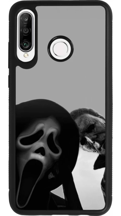 Huawei P30 Lite Case Hülle - Silikon schwarz Halloween 2026 Scream and Michael Myers