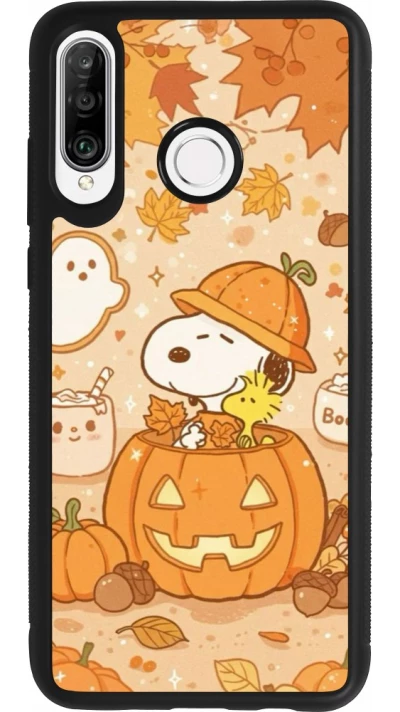 Huawei P30 Lite Case Hülle - Silikon schwarz Halloween 2026 Snoopy Halloween