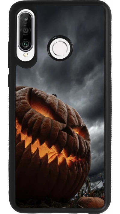 Huawei P30 Lite Case Hülle - Silikon schwarz Halloween 2026 The Wicked Pumpkin