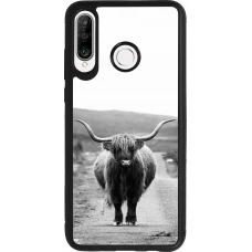 Coque Huawei P30 Lite - Silicone rigide noir Highland cattle